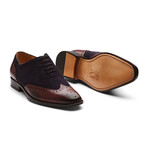 Wingtip Oxford // Burgundy + Navy Suede (US: 10)