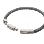 Genuine Leather Bracelet // Gray