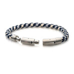 Nylon Cord Bracelet // Blue + Gray + Beige