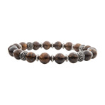 Bronze Stone + Oxidized Beaded Bracelet // Brown + Bronze