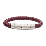 Genuine Leather Bracelet // Burgundy