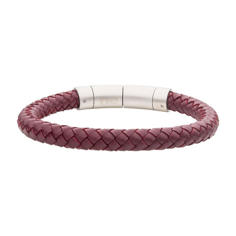 Genuine Leather Bracelet // Burgundy