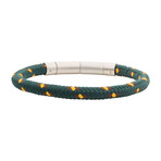 Nylon Cord Bracelet // Green +Brown +Yellow