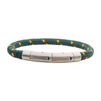 Nylon Cord Bracelet // Green +Brown +Yellow