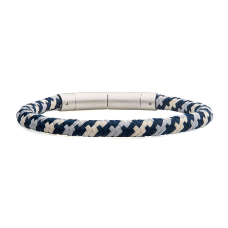 Nylon Cord Bracelet // Blue + Gray + Beige