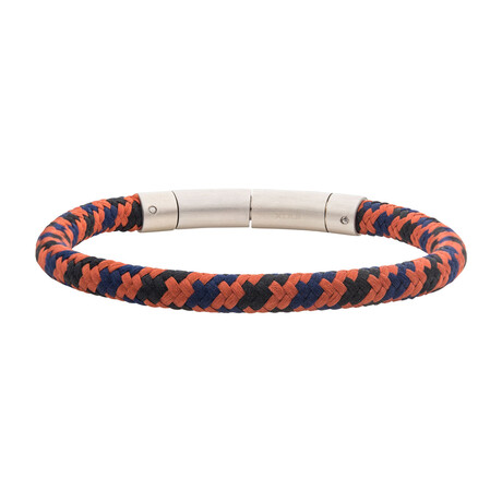Nylon Cord Bracelet // Orange + Blue + Black