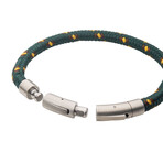 Nylon Cord Bracelet // Green +Brown +Yellow