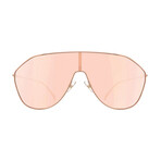 Women's Geometric Shield Sunglasses // Gold Pink + Gold