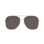 Unisex Square Double Bridge Sunglasses // Antique Gold