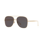 Unisex Square Double Bridge Sunglasses // Antique Gold