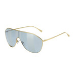 Women's Geometric Shield Sunglasses // Gold Blue + Silver Blue