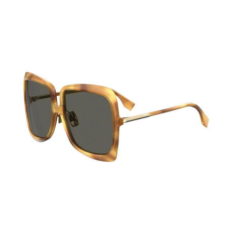 Women's Oversized Square Sunglasses // Havana Honey + Gray