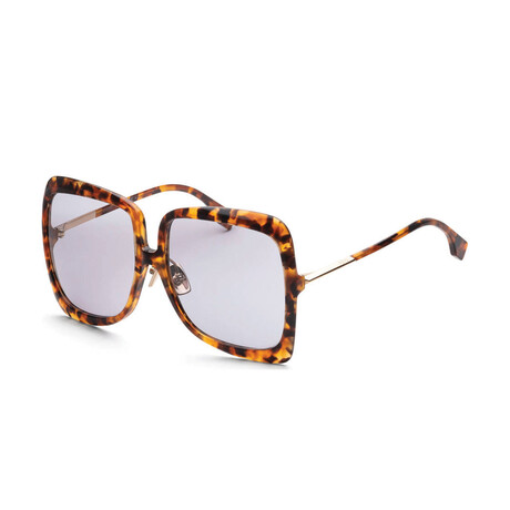 Women's Oversized Square Sunglasses // Havana Brown + Gray Blue
