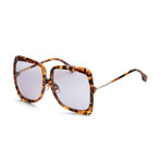 Women's Oversized Square Sunglasses // Havana Brown + Gray Blue
