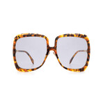 Women's Oversized Square Sunglasses // Havana Brown + Gray Blue