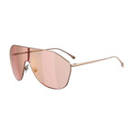 Women's Geometric Shield Sunglasses // Gold Pink + Gold