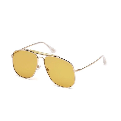 Men's Connor-02 Sunglasses // Shiny Rose Gold + Yellow