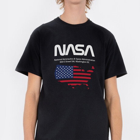 NASA Map T-Shirt // Black (Small)