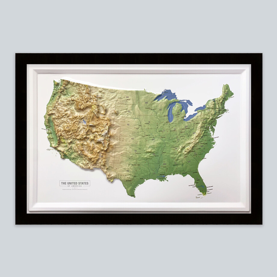 3D Topographical Maps - Raised Relief Vinyl Wall Art - Touch Of Modern