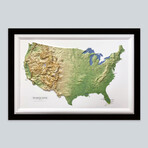 United States 3D Raised Relief Map // Classic