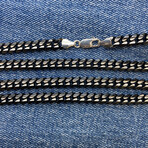 Black Detailed Curb Chain Necklace (18" // 49.2g)