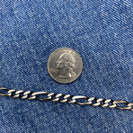 Detailed Figaro Chain Bracelet (7" // 8.4g)