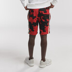 Hipo Track Shorts // Camo Red (S)