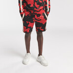 Hipo Track Shorts // Camo Red (S)