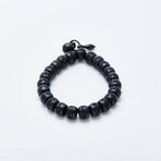 Jean Claude Jewelry // Spiritual Stretch Bracelet // Black + Silver
