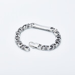 Delle Arte // Incrusted Link Chain Bracelet // Silver