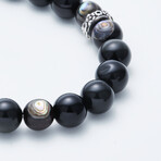 Dell Arte // Eye Of Soul Tanzanian Obsidian Beaded Bracelet // Multicolor