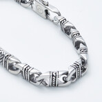 Delle Arte // Incrusted Link Chain Bracelet // Silver