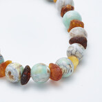 Dell Arte // Natural Baltic Amber + Malawian Dragon Agate Bracelet // Multicolor