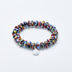 Dell Arte // Beaded Bracelet Crystal Beads + Kobo Recycled Glass // Multicolor