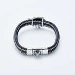 Dell Arte // Ancient Mask Charm Bracelet // Black + Silver