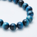 Jean Claude Jewelry // Beaded Bracelet Malavian Dyed Tiger Eye // Ocean Blue