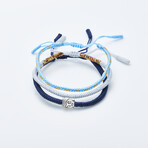 Jean Claude Jewelry // Handmade Tibetan Buddha Bracelet // Set Of 3 // Blue