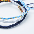 Jean Claude Jewelry // Handmade Tibetan Buddha Bracelet // Set Of 3 // Blue