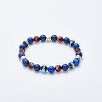 Dell Arte // Lapis Beads + Bohemian Crystal Bracelet // Blue + Red