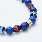 Dell Arte // Lapis Beads + Bohemian Crystal Bracelet // Blue + Red