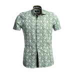 Short Sleeve Button Down Shirt // Green (S)
