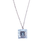 Chanel // Stainless Steel + Lucite CC Logo Necklace // 18" // Pre-Owned