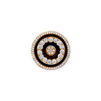 Luca Carati // 18k Yellow Gold Diamond + Brown Enamel Ring // Ring Size: 7.25 // Pre-Owned