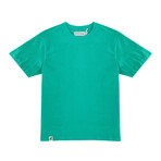 Recycled Jersey Tee Shirt + Logo // Green (M)