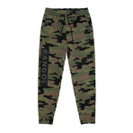 Camouflage Print Fleece Jogger Pant // Army (M)