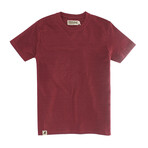 Recycled Jersey Tee Shirt + Logo // Burgundy (M)