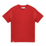Recycled Jersey Tee Shirt + Logo // Cherry Red (M)