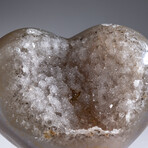 Genuine Agate and Druzy Quartz Crystal Cluster Heart+ Acrylic Display Stand // V2