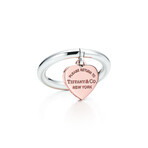 Ladies Sterling Silver Pink Heart Tag Ring // Ring Size: 7 // New