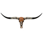 Carved Horns Longhorn Skull // Rusted Flame // Metallic Finish